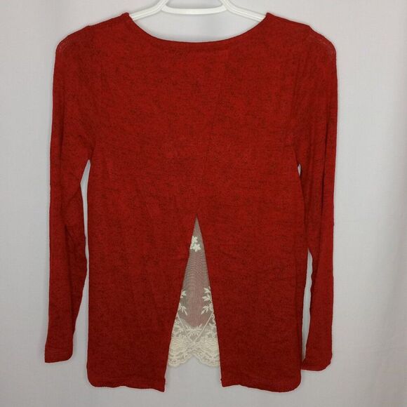 Wonder Nation Girls Rayon Sweater Lace Insert Lightweight Crew Neck Top Large - Picture 2 of 6